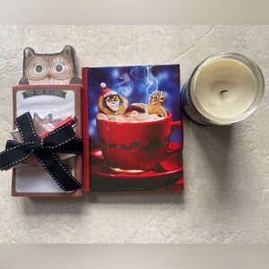 Seasonal Holiday Bundle with Notepad, Notebook, Candle